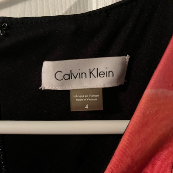 Calvin Klein Black and Red Floral Midi Dress - Picture 2 of 2